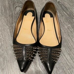 Authentic Christian Louboutin Bareta Flats in Black - Size 37.5